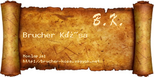 Brucher Kósa névjegykártya